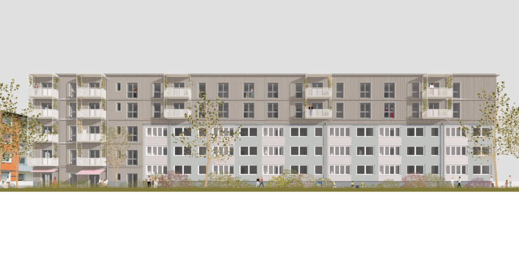 eins:eins architekten hamburg - Aufstockung in Holzmodulbauweise