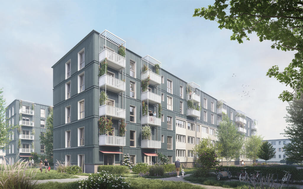 eins:eins architekten hamburg - Aufstockung in Holzmodulbauweise