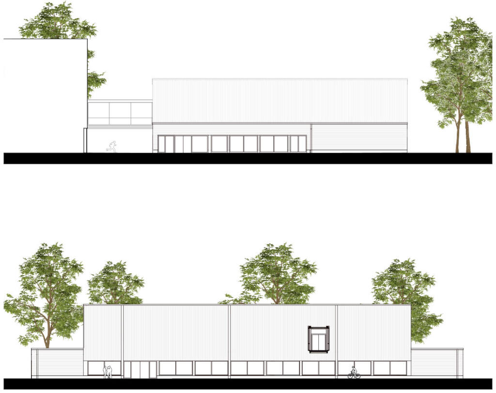 Ansicht-Nord-Ost-1024x811 - Sporthalle Hebebrandstraße eins:eins architekten hamburg - Sporthalle Hebebrandstraße