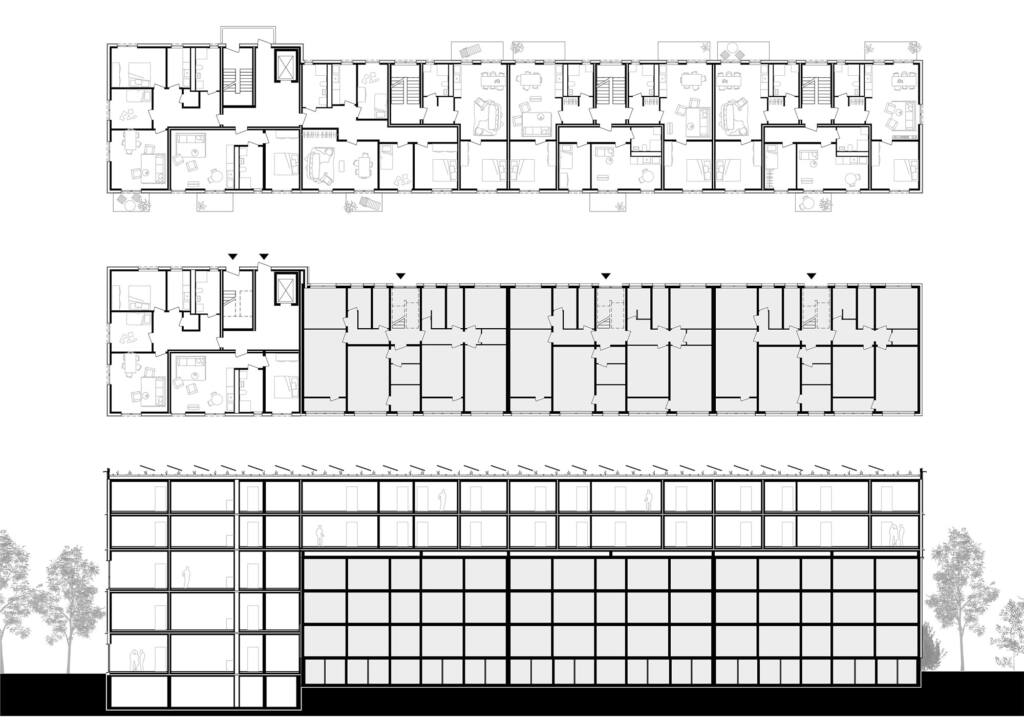 eins:eins architekten hamburg - Aufstockung in Holzmodulbauweise