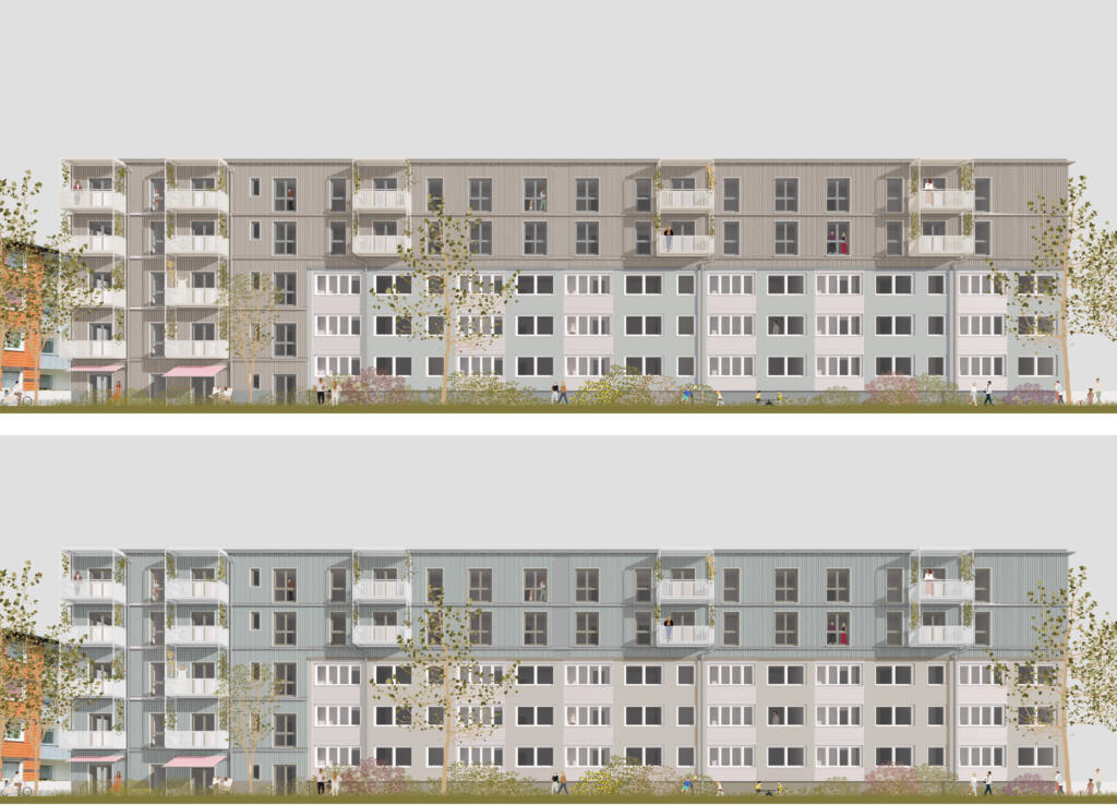 eins:eins architekten hamburg - Aufstockung in Holzmodulbauweise